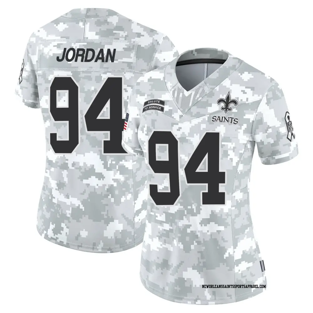 Limited Arctic Camo Women's Cameron Jordan New Orleans Saints 2024 Salute to Service Jersey