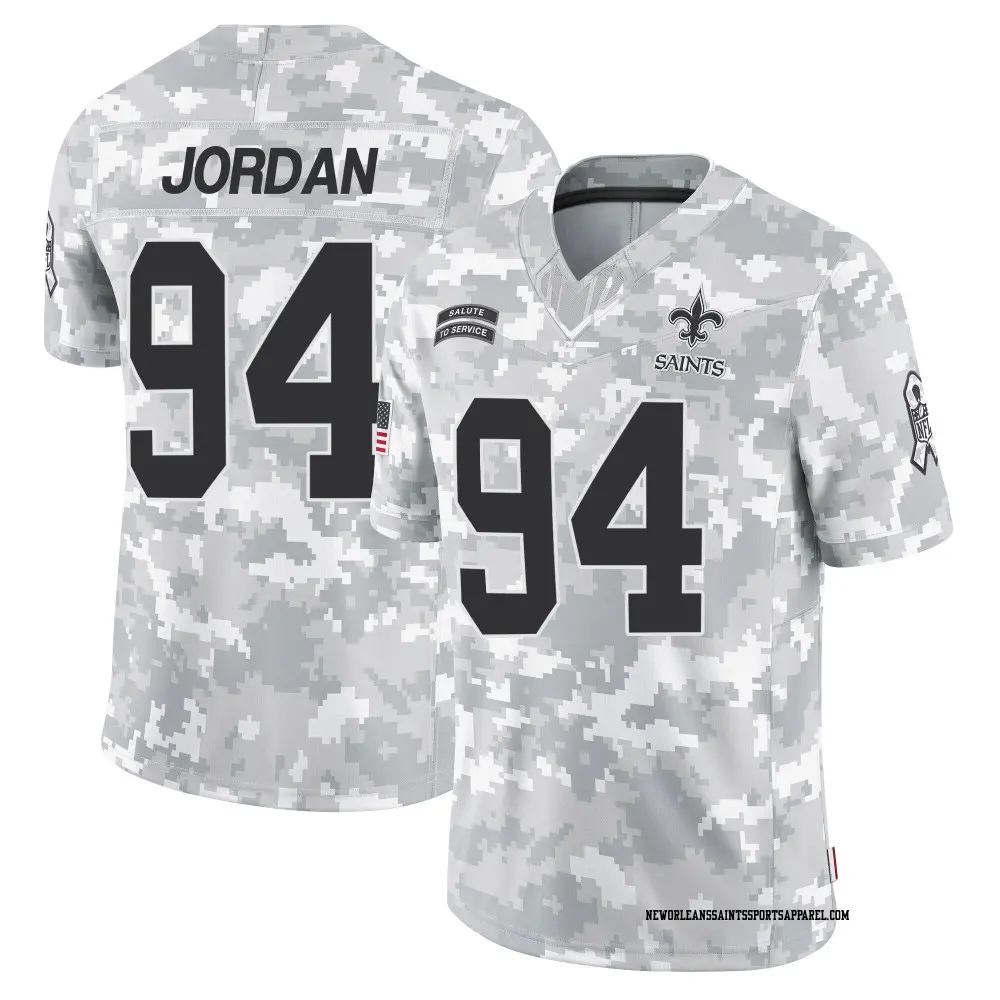 Limited Arctic Camo Youth Cameron Jordan New Orleans Saints 2024 Salute to Service Jersey