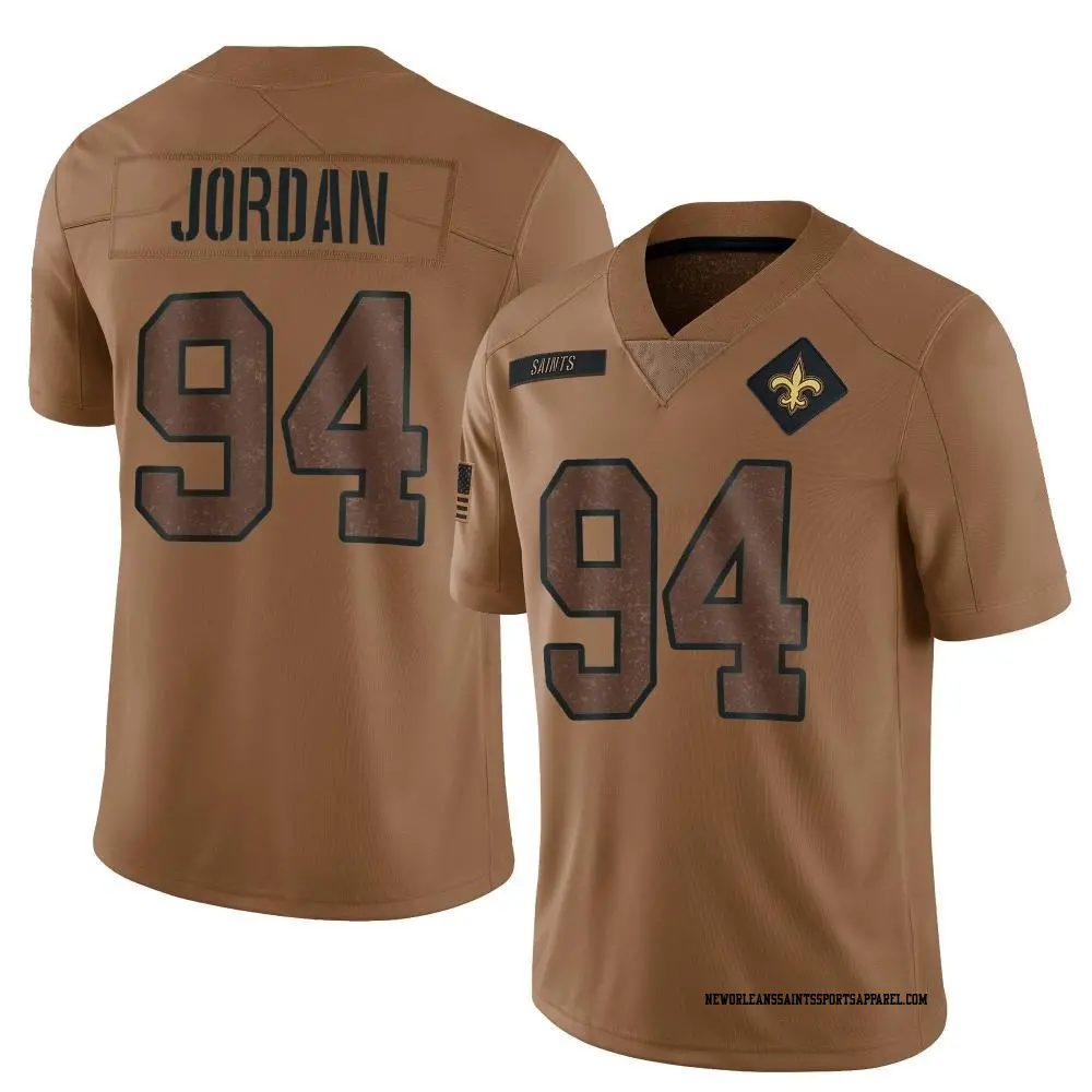 Limited Brown Youth Cameron Jordan New Orleans Saints 2023 Salute To Service Jersey