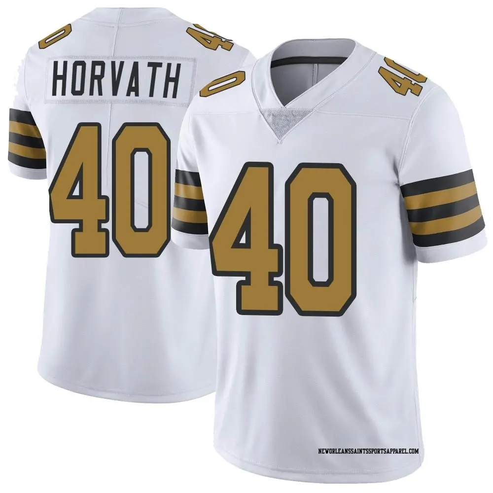 Limited White Men s Zander Horvath New Orleans Saints Color Rush Jersey Saints Store